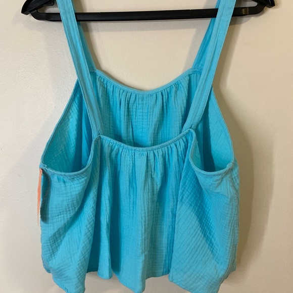 Colsie Sky Blue Sleeveless Crop  Top size 1X 100% cotton - Picture 6 of 6